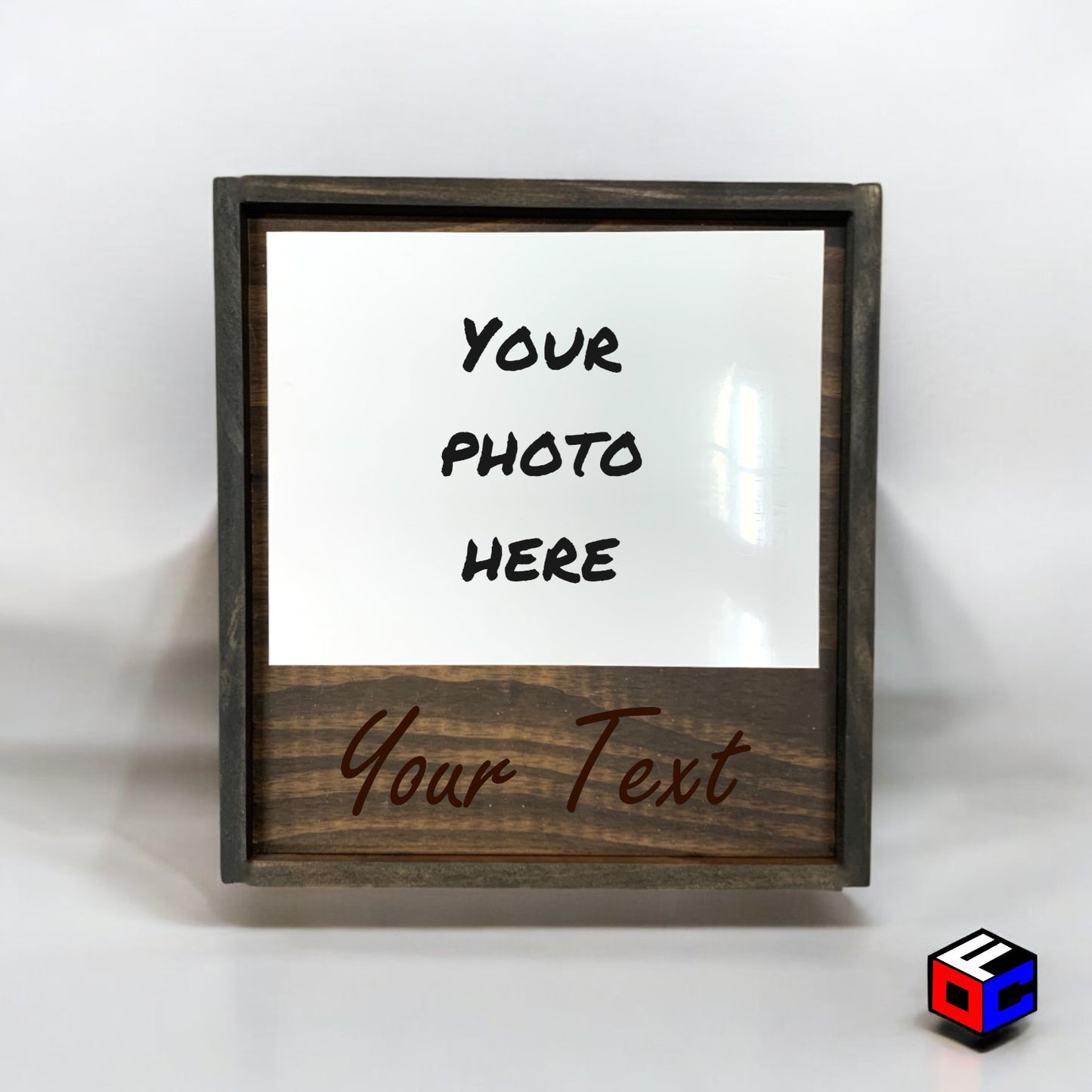 Personalized Horizontal Small Metal Photo in Magnetic Shadow Frame with Custom Engraving - Personalized Gift - Wall Art