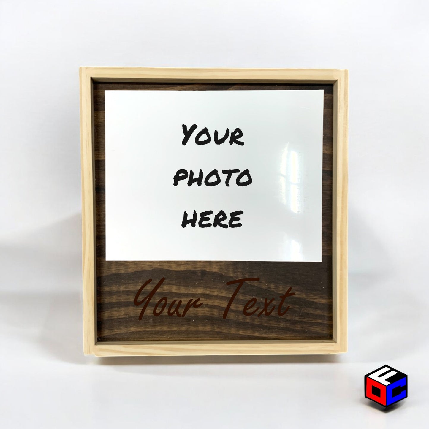 Personalized Horizontal Small Metal Photo in Magnetic Shadow Frame with Custom Engraving - Personalized Gift - Wall Art