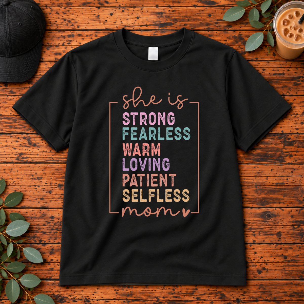 She Is Strong Fearless Loving Mom | T-Shirt, Long Sleeve, Crewneck & Hoodie