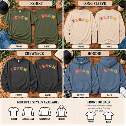Teach Retro Teacher | T-Shirt, Long Sleeve, Crewneck & Hoodie
