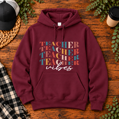Teacher Vibes Retro Typography | T-Shirt, Long Sleeve, Crewneck & Hoodie