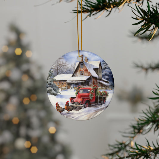 Christmas Farm Ornament