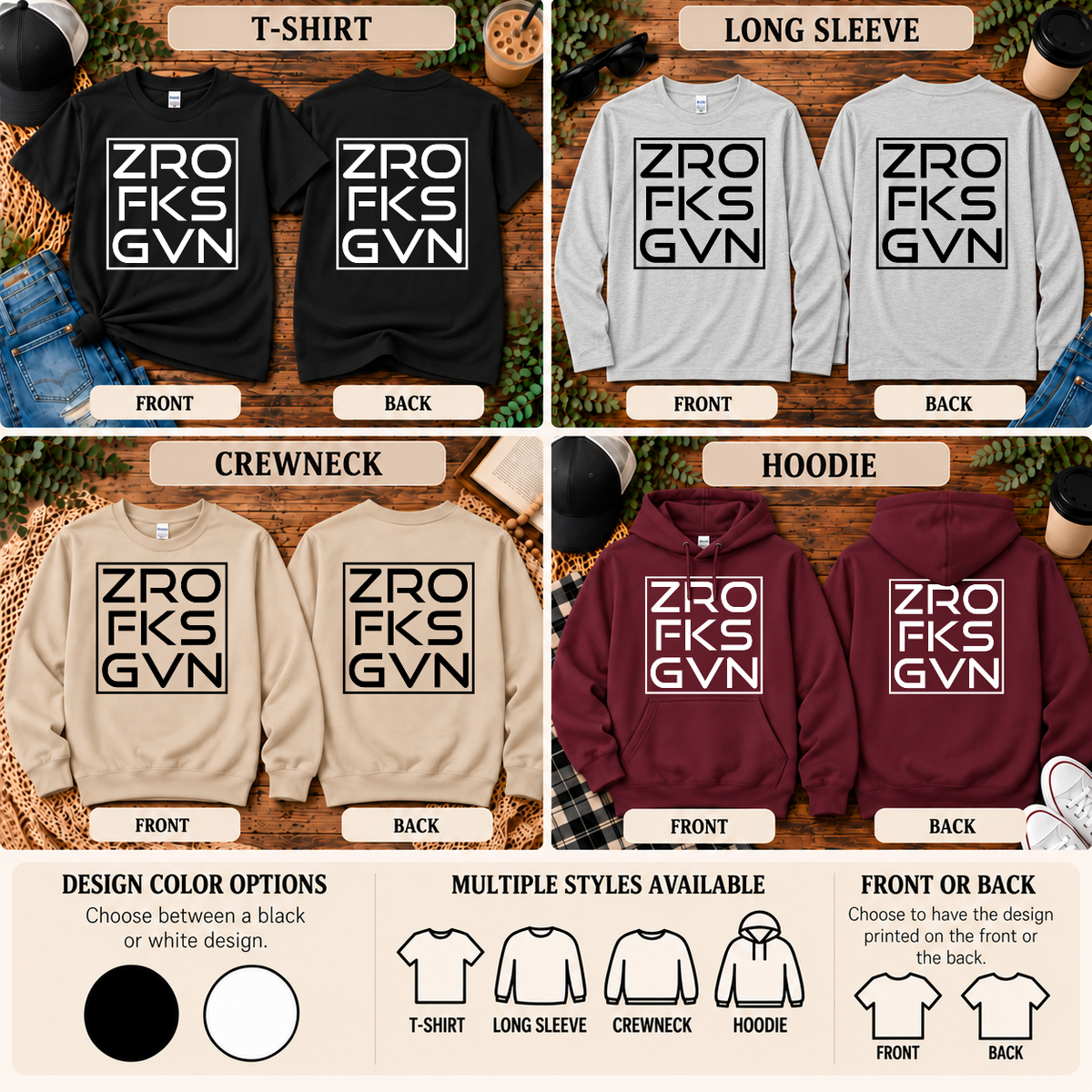 Zero FKS Given Shirt | Funny Sarcastic Graphic Apparel