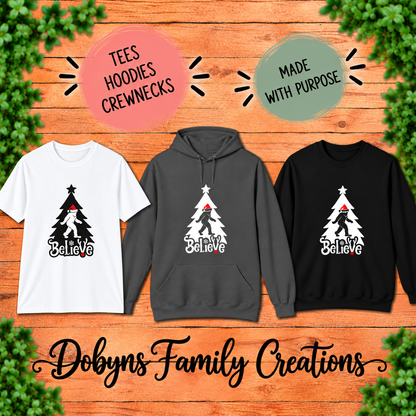Believe Bigfoot Christmas | Sasquatch Shirt, Crewneck & Hoodie