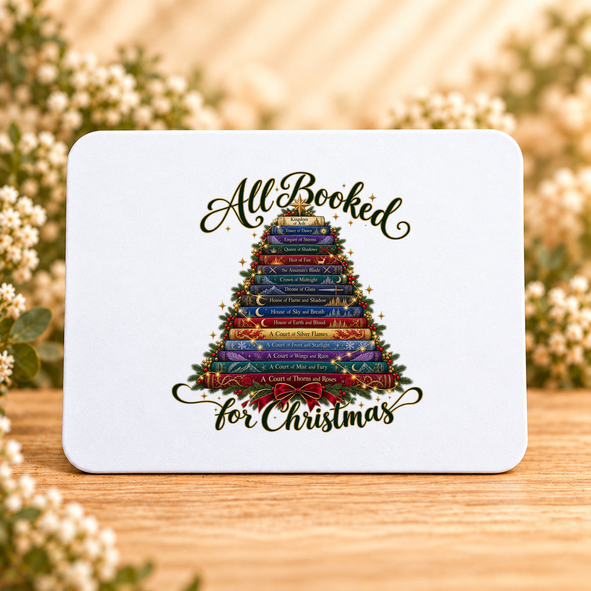 All Booked for Christmas — Rectangular Mouse Pad