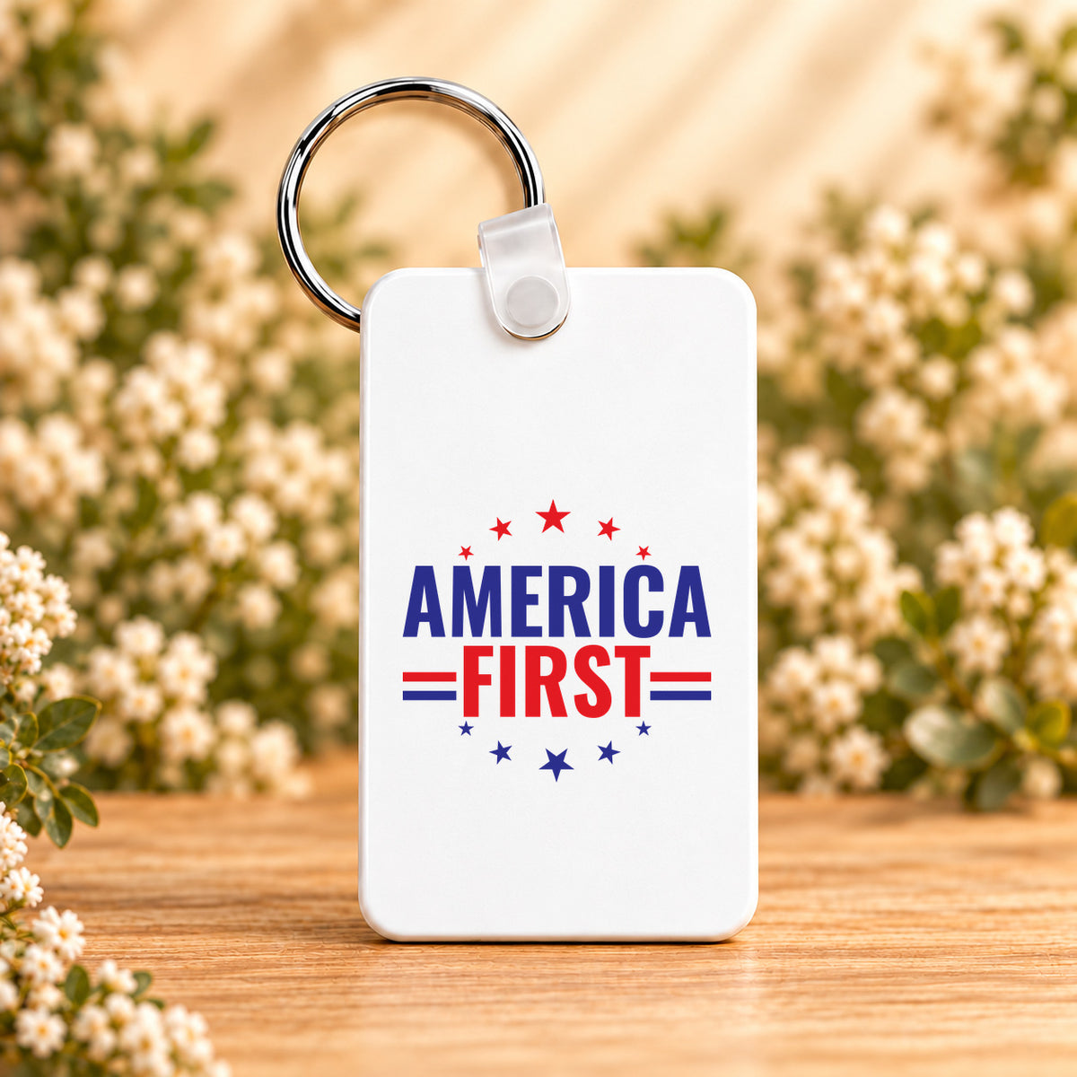 America First — Rectangle Keychain