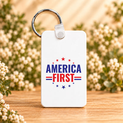 America First — Rectangle Keychain