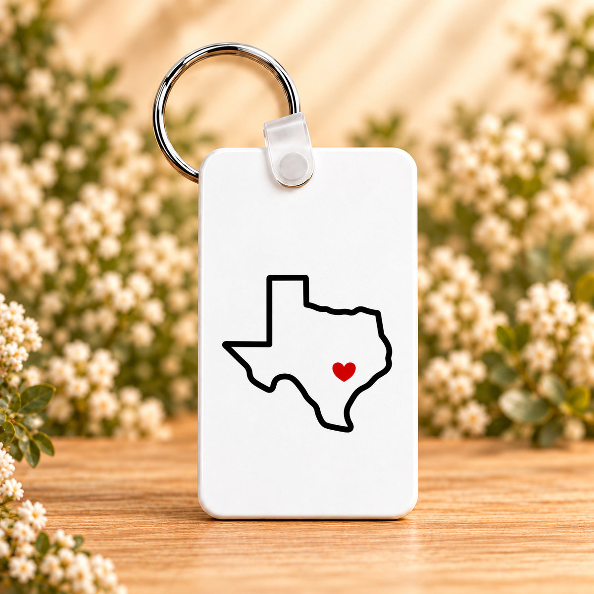 Austin Texas Home Heart — Rectangle Keychain