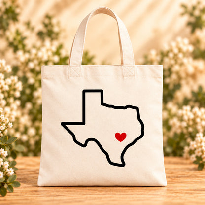 Austin Texas Home Heart — Beige Canvas Tote Bag