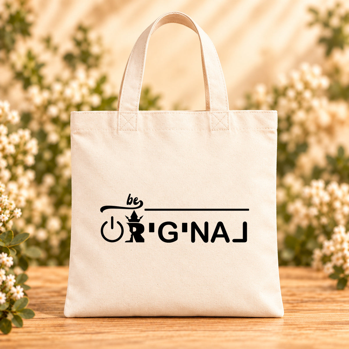 Be Original — Beige Canvas Tote Bag
