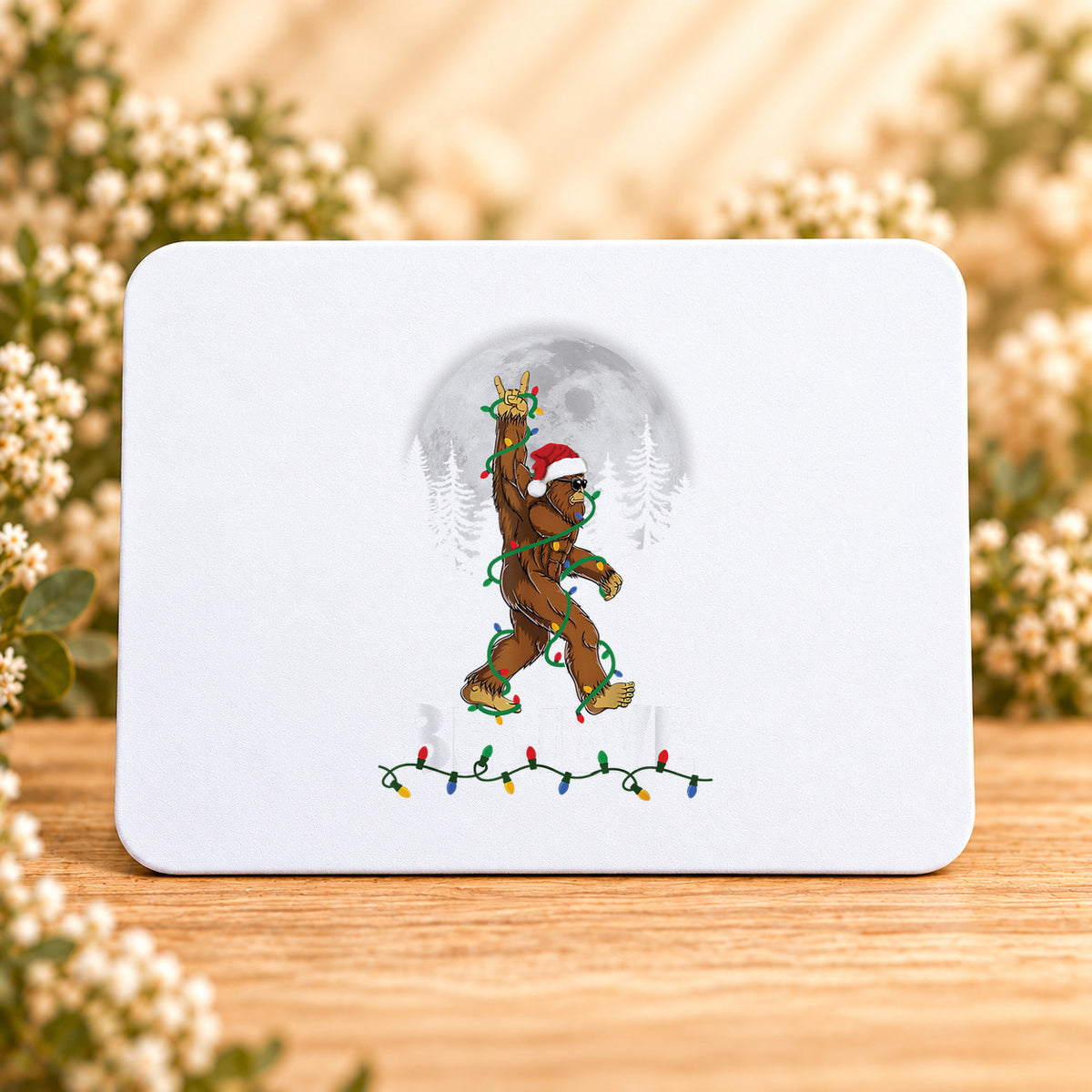 Believe Bigfoot Moon — Rectangular Mouse Pad
