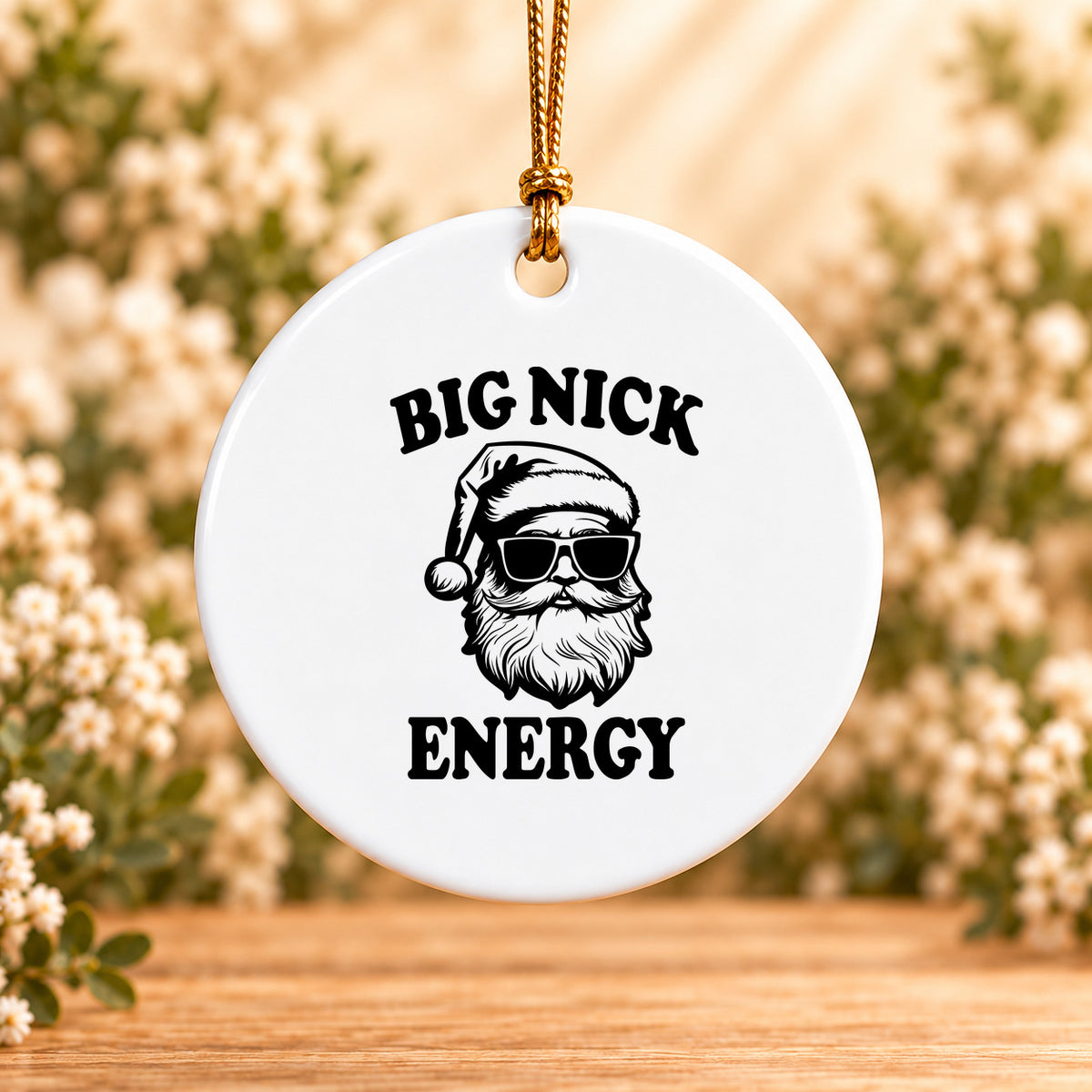 Big Nick Energy — Round Ceramic Ornament