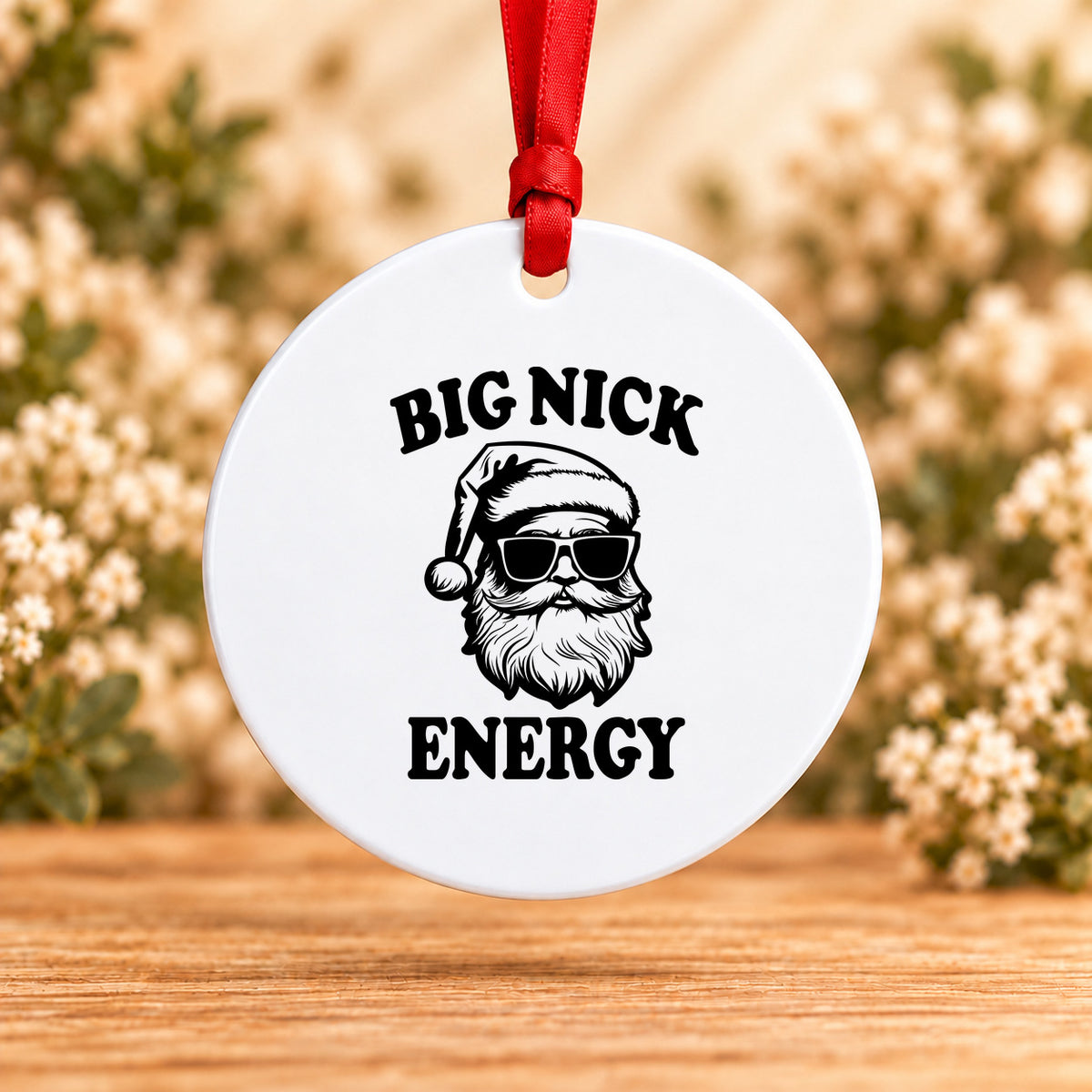Big Nick Energy — Round Metal Ornament