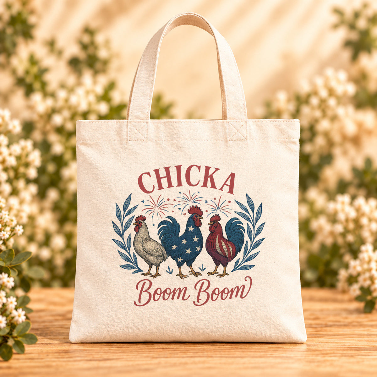 Chicka Boom Boom — Beige Canvas Tote Bag