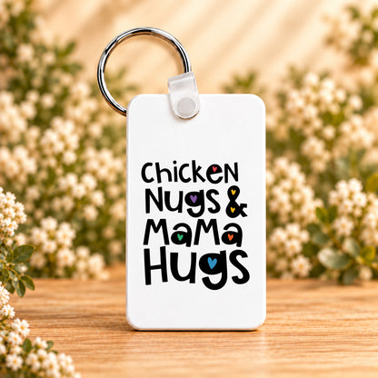 Chicken Nugs & Mama Hugs — Rectangle Keychain