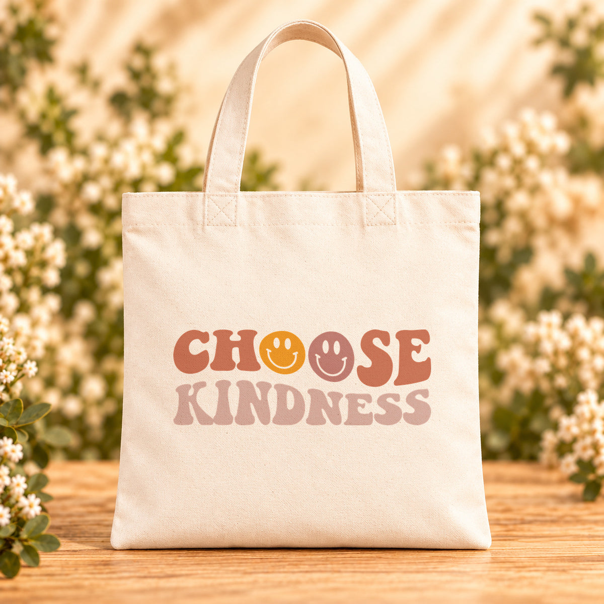 Choose Kindness — Beige Canvas Tote Bag