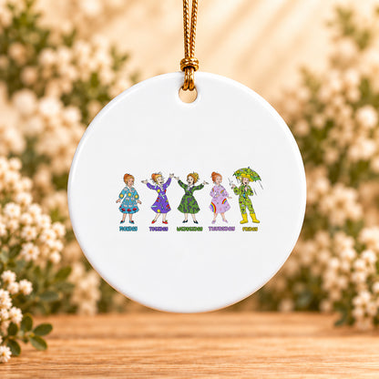 Days of the Week — Round Ceramic Ornament