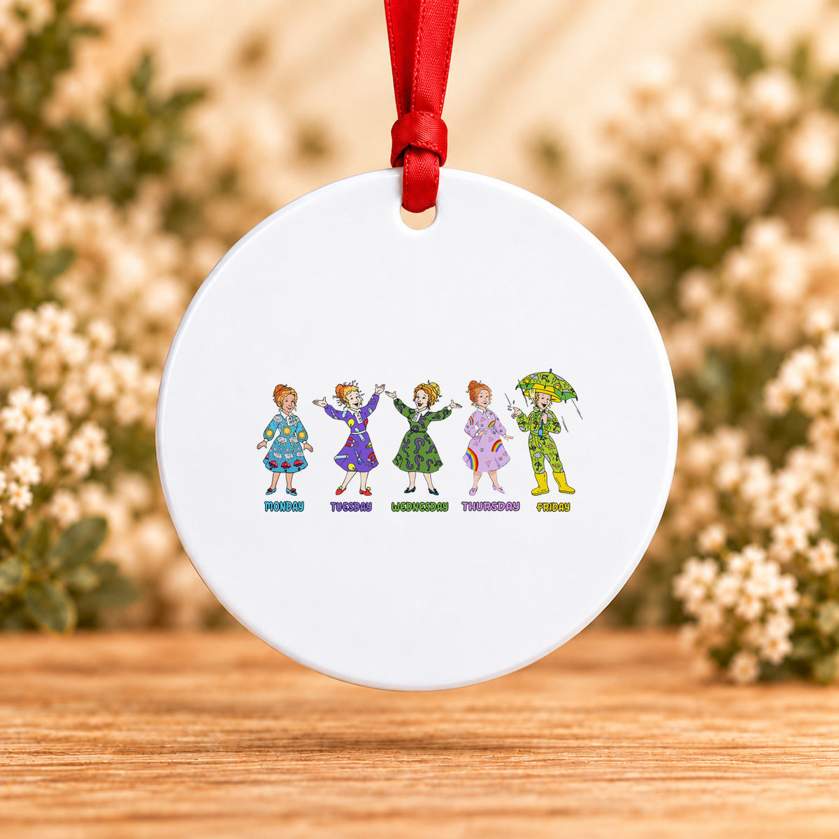 Days of the Week — Round Metal Ornament