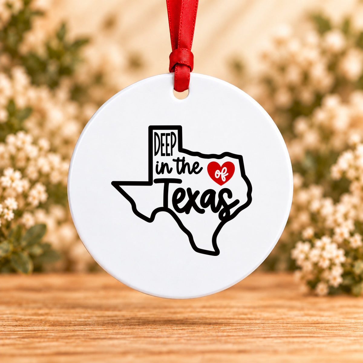 Deep in the Heart of Texas — Round Metal Ornament