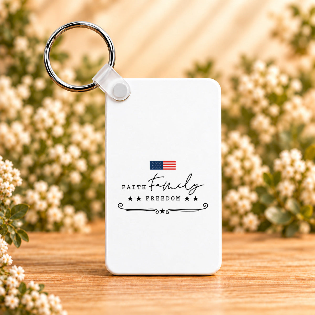 Faith Family Freedom — Rectangle Keychain