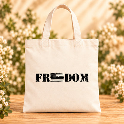 Freedom Flag — Beige Canvas Tote Bag