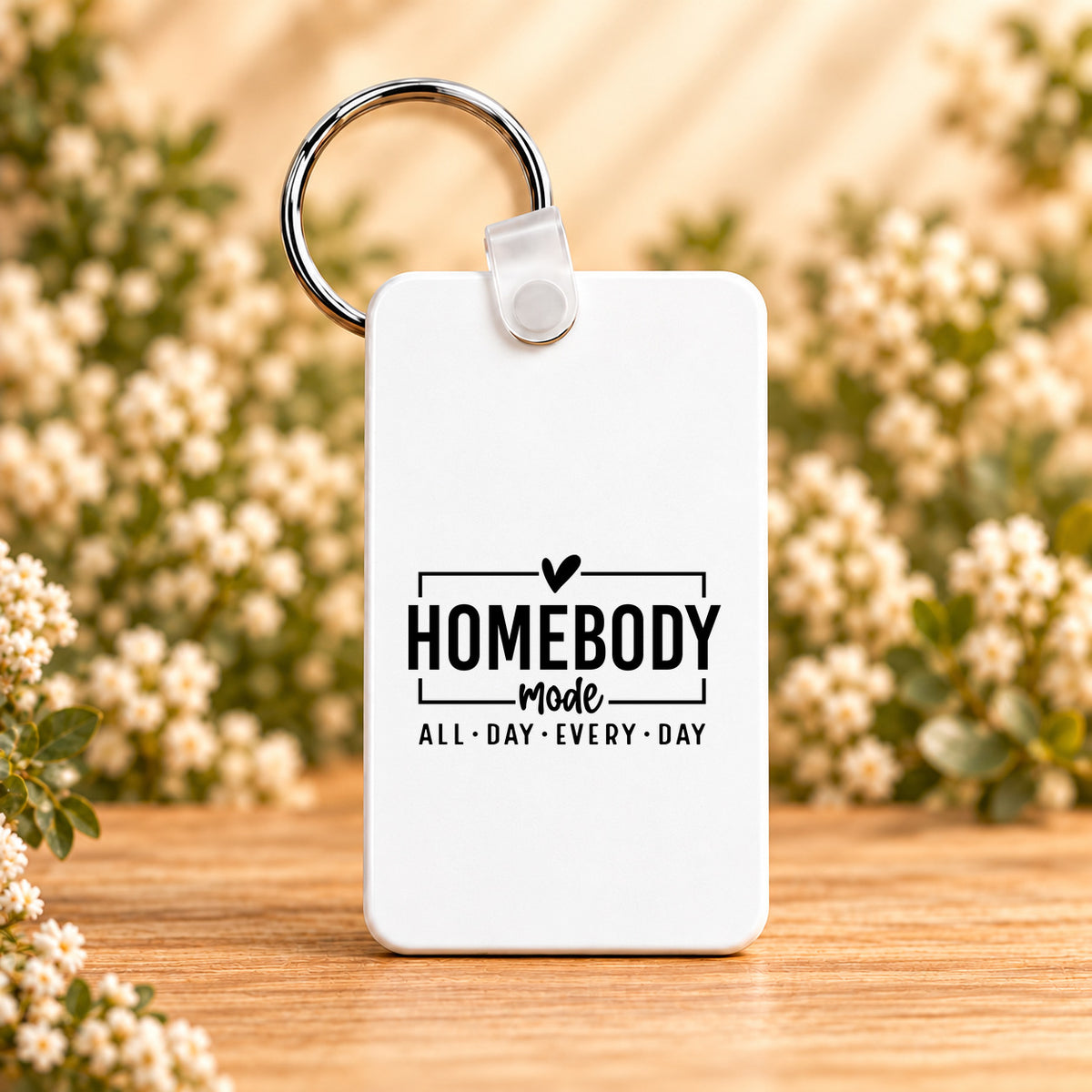 Homebody Mode All Day Every Day — Rectangle Keychain