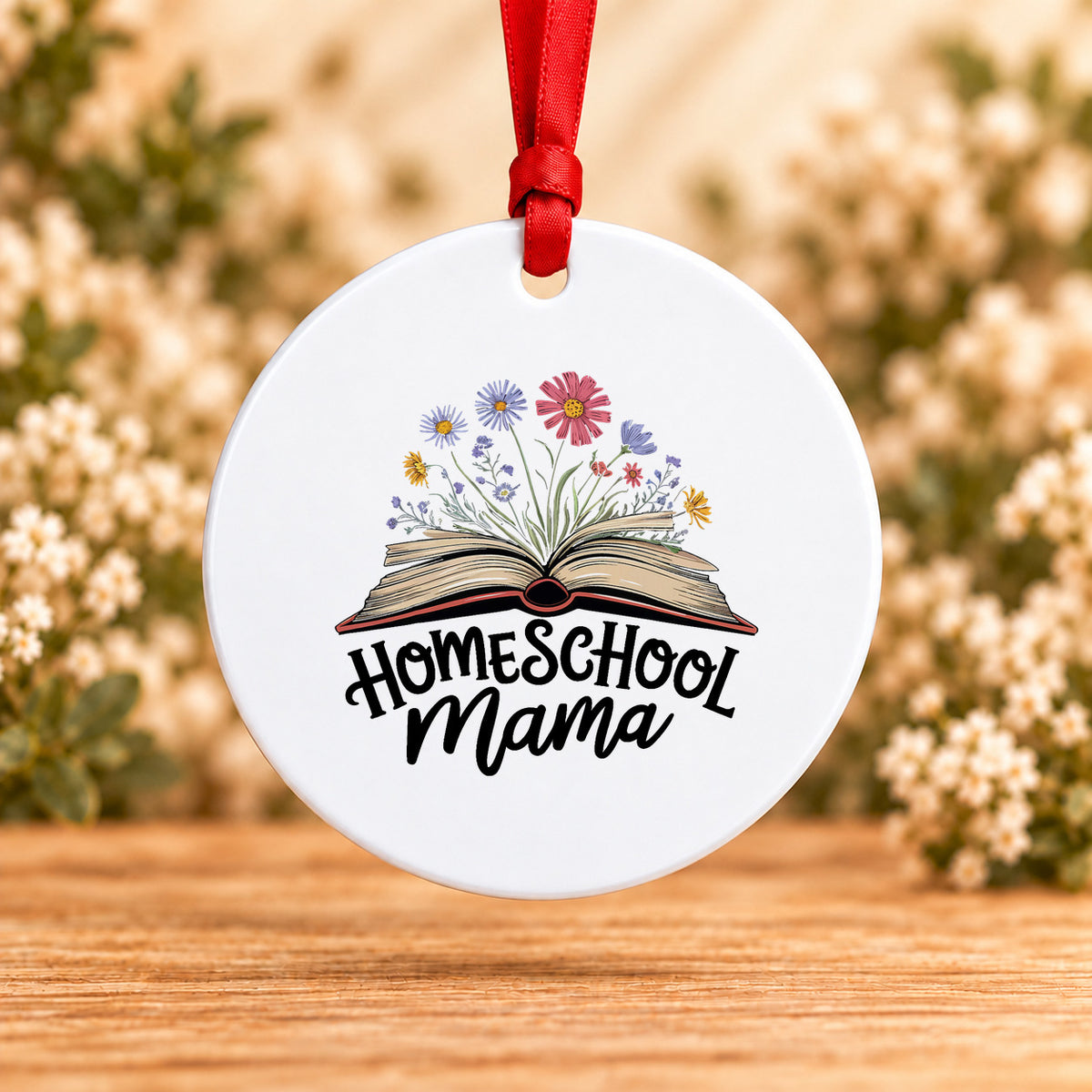 Homeschool Mama — Round Metal Ornament