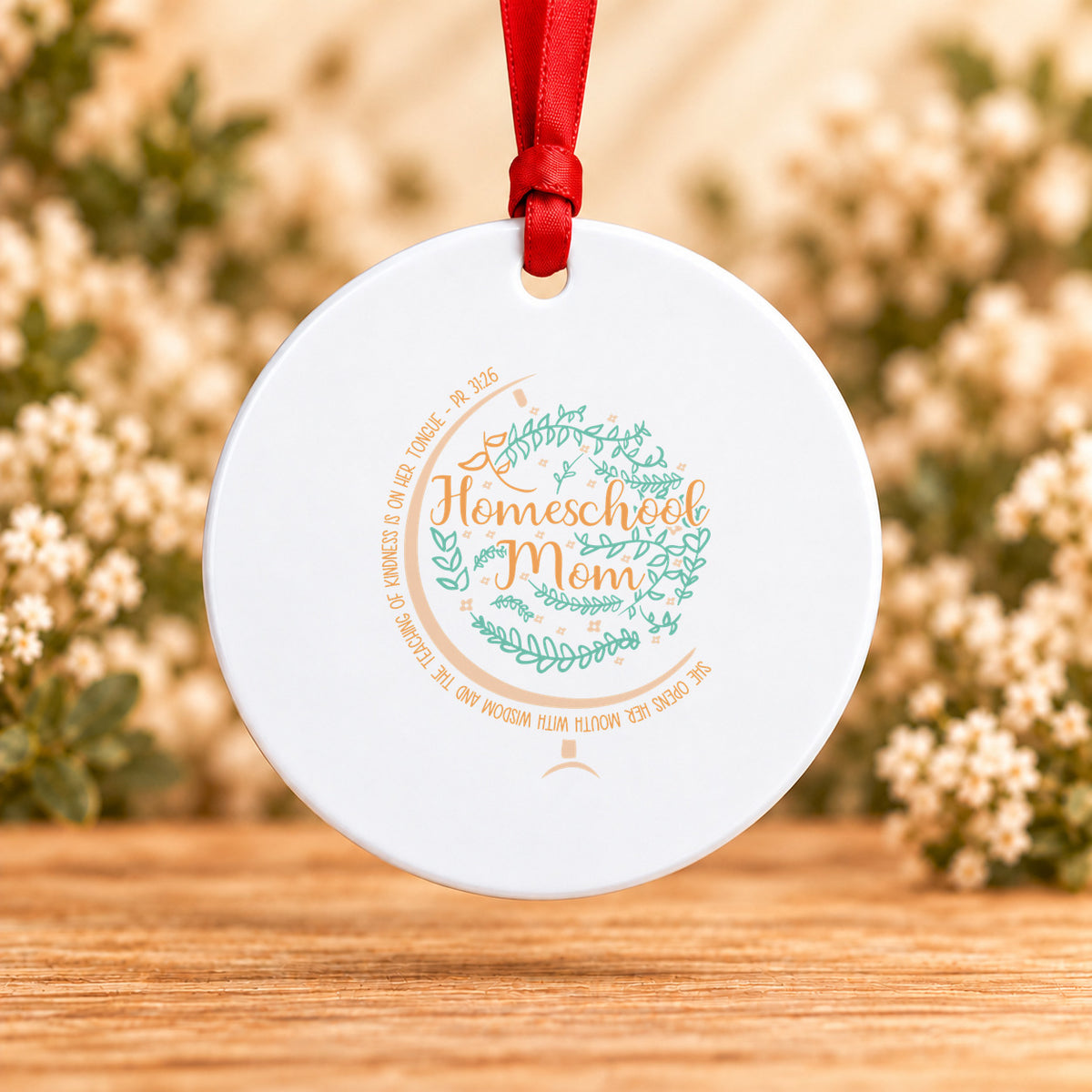 Homeschool Mom — Round Metal Ornament