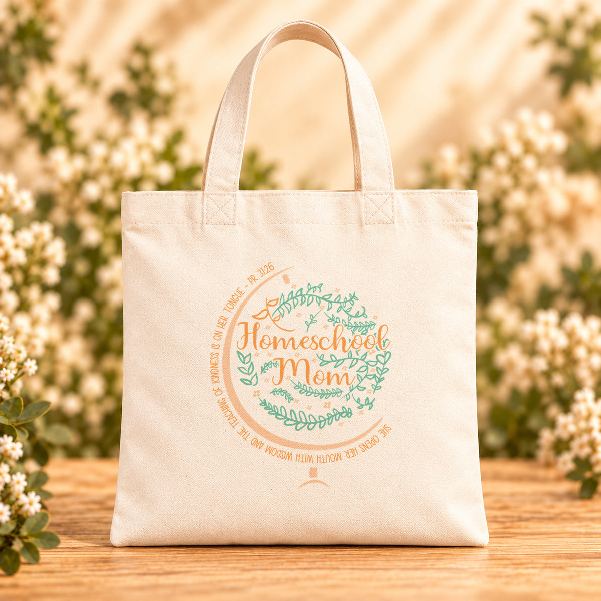 Homeschool Mom — Beige Canvas Tote Bag
