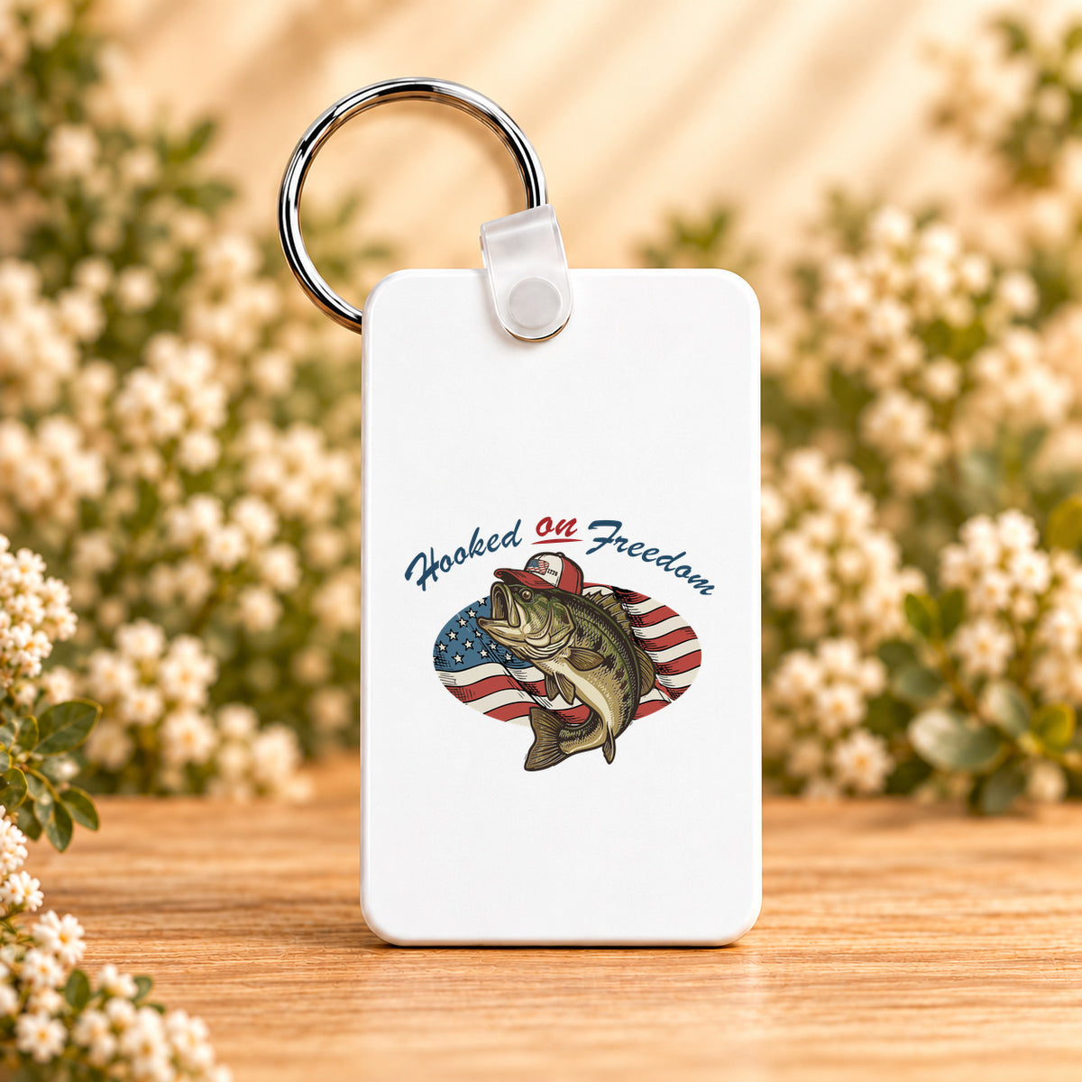 Hooked on Freedom — Rectangle Keychain