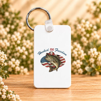 Hooked on Freedom — Rectangle Keychain