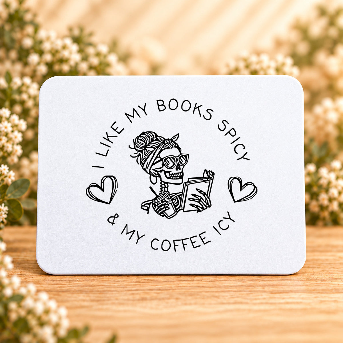 I Like My Books Spicy & My Coffee Icy — Rectangular Mouse Pad