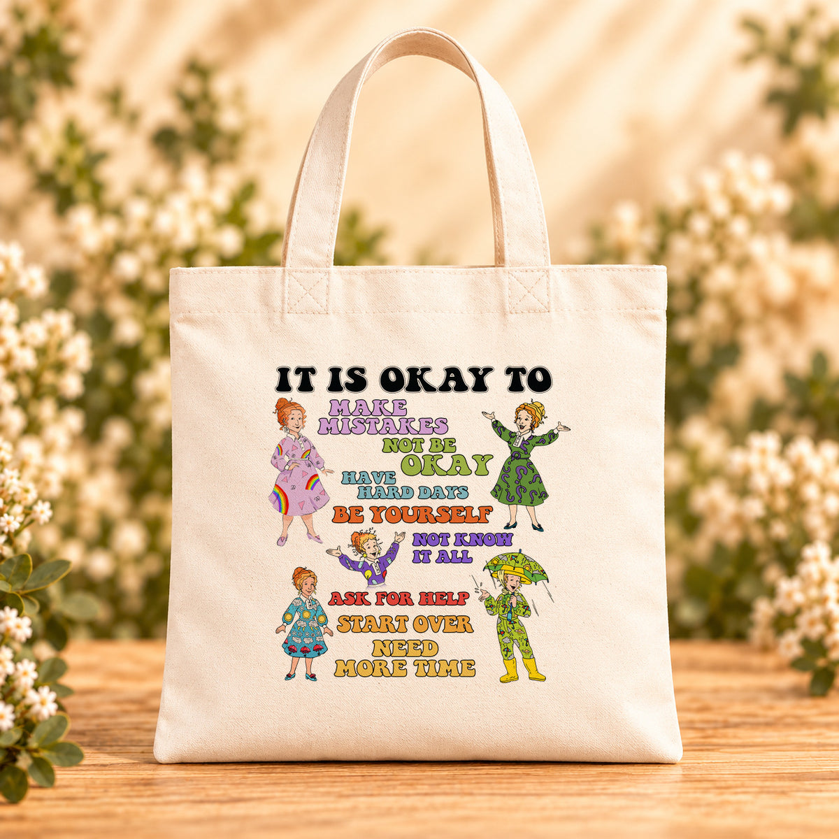 It Is Okay to Make Mistakes — Beige Canvas Tote Bag