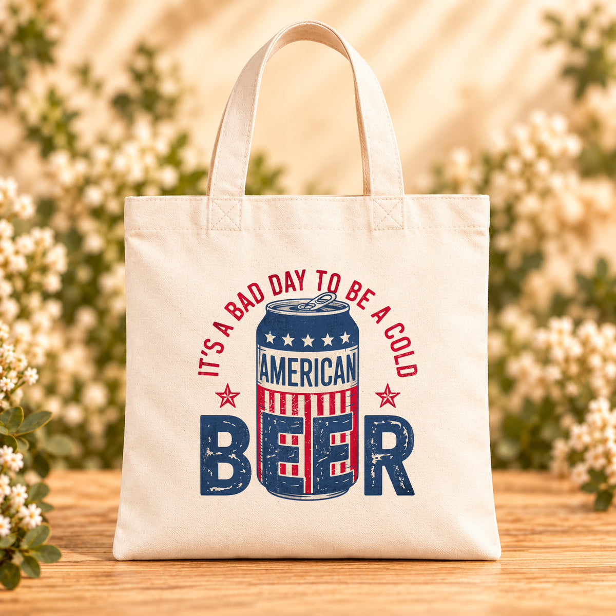 It's a Bad Day to Be a Cold American Beer — Beige Canvas Tote Bag