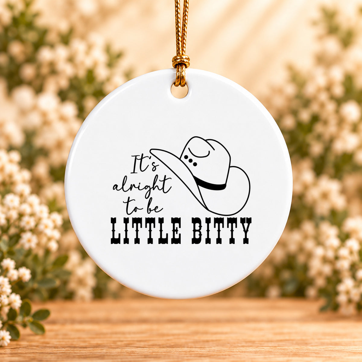 It's Alright to Be Little Bitty — Round Ceramic Ornament