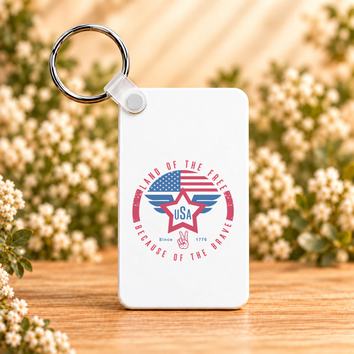 Land of the Free USA Wings — Rectangle Keychain
