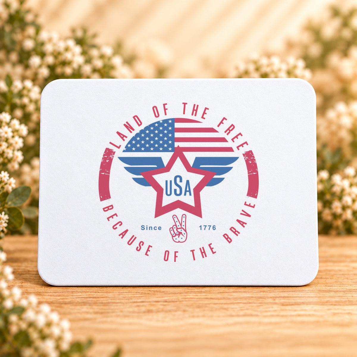 Land of the Free USA Wings — Rectangular Mouse Pad