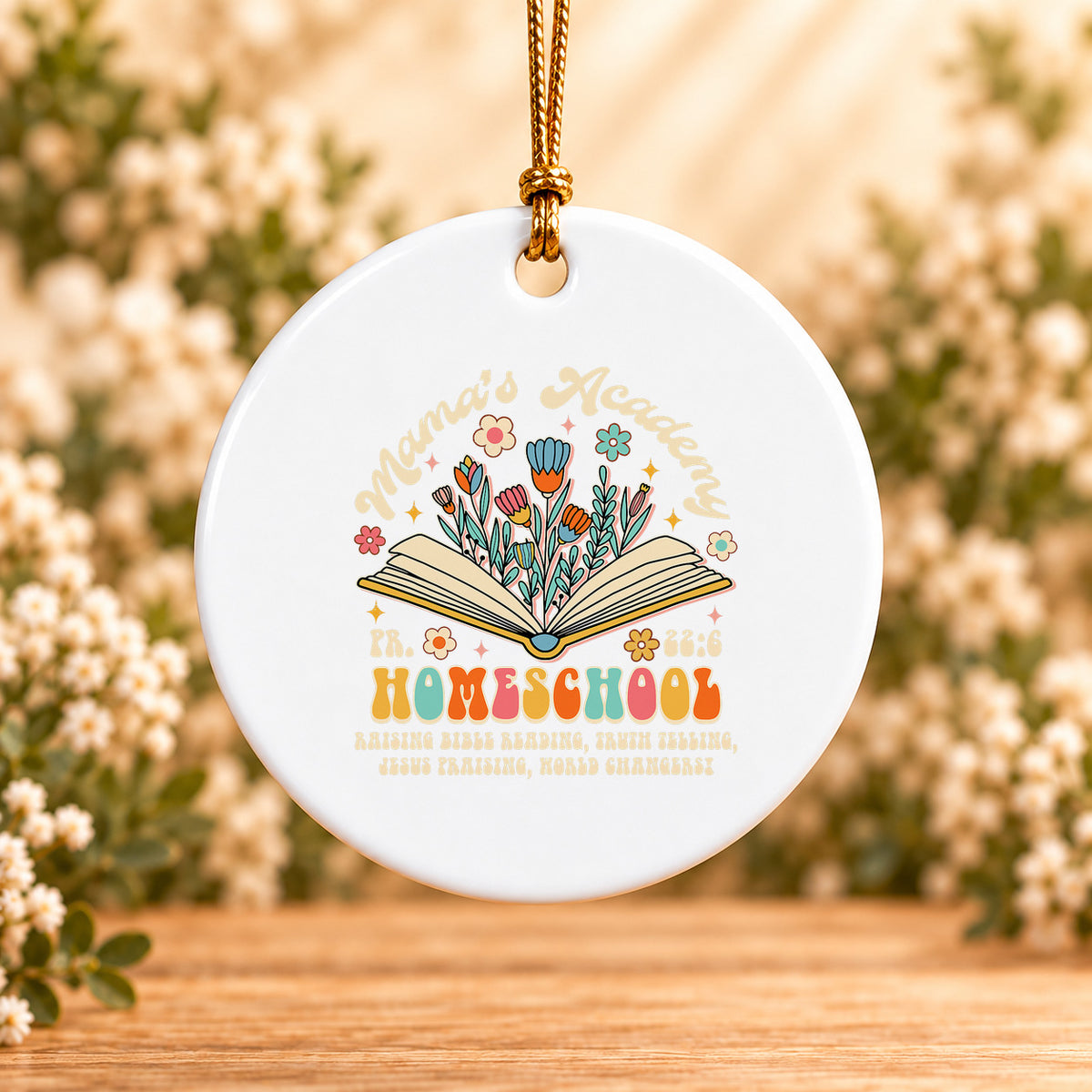 Mama’s Academy Homeschool — Round Ceramic Ornament