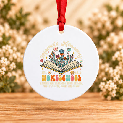 Mama’s Academy Homeschool — Round Metal Ornament