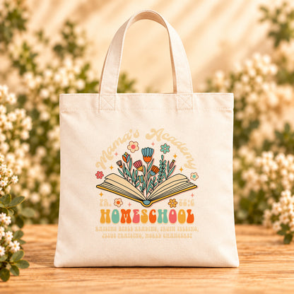 Mama’s Academy Homeschool — Beige Canvas Tote Bag