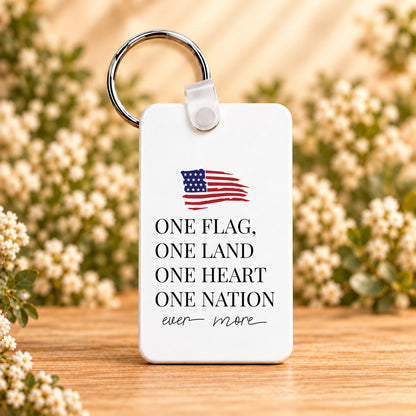 One Flag One Land One Heart One Nation — Rectangle Keychain