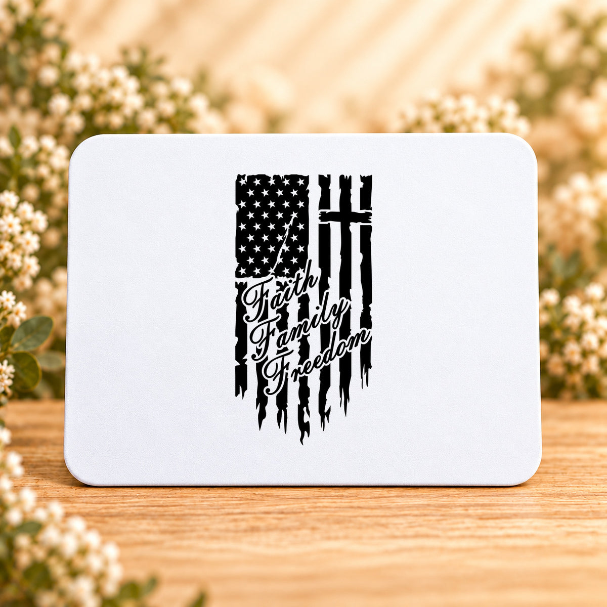 One Nation Under God Faith Family Freedom — Rectangular Mouse Pad