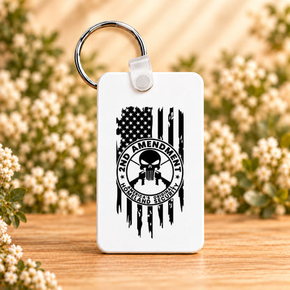 One Nation Under God Second Amendment — Rectangle Keychain