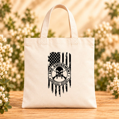 One Nation Under God Second Amendment — Beige Canvas Tote Bag
