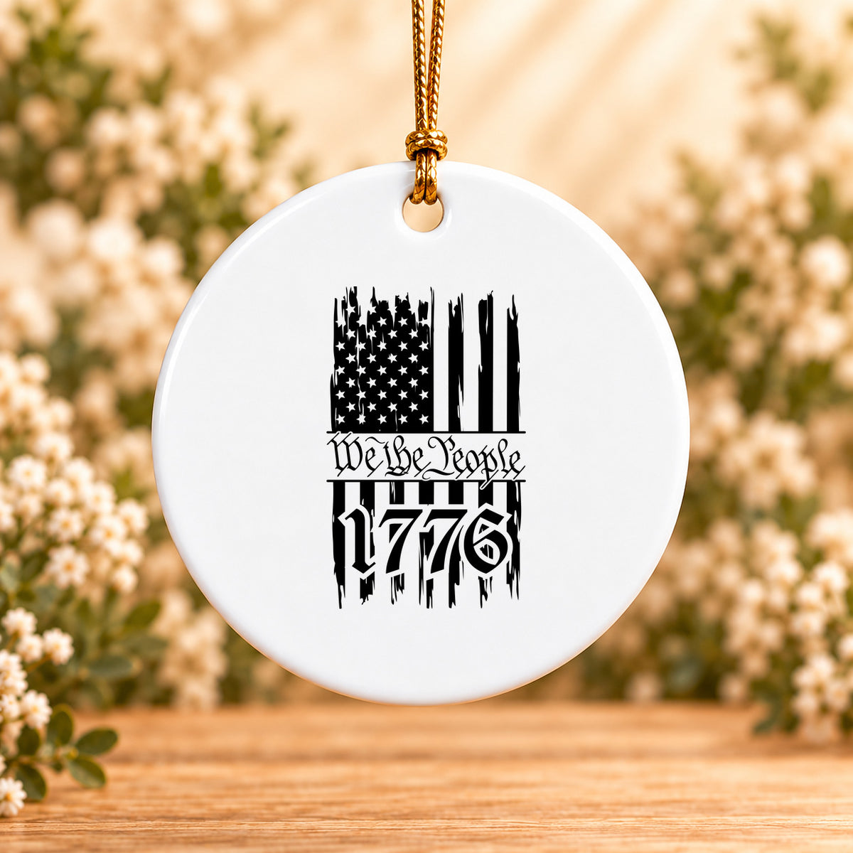 One Nation Under God We the People — Round Ceramic Ornament