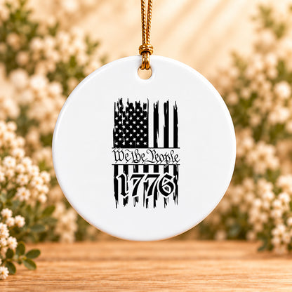 One Nation Under God We the People — Round Ceramic Ornament