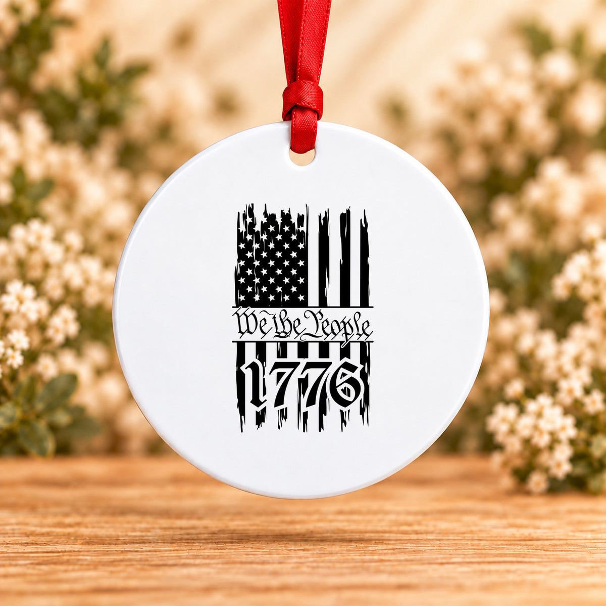 One Nation Under God We the People — Round Metal Ornament