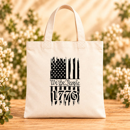 One Nation Under God We the People — Beige Canvas Tote Bag
