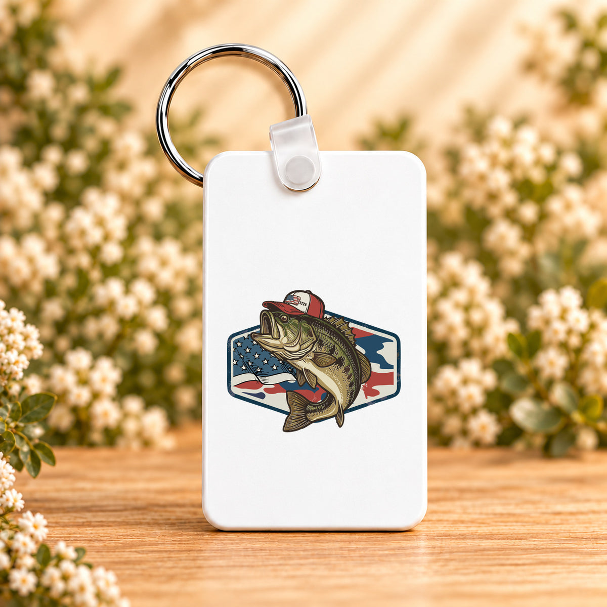 Patriotic Bass — Rectangle Keychain