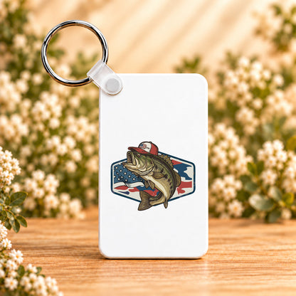 Patriotic Bass — Rectangle Keychain